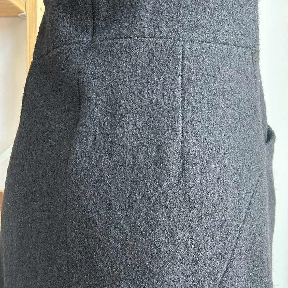 Zara Collection Black Textured Wool Mock-Neck Shift Dress with Pockets – EU L - Picture 11 of 12